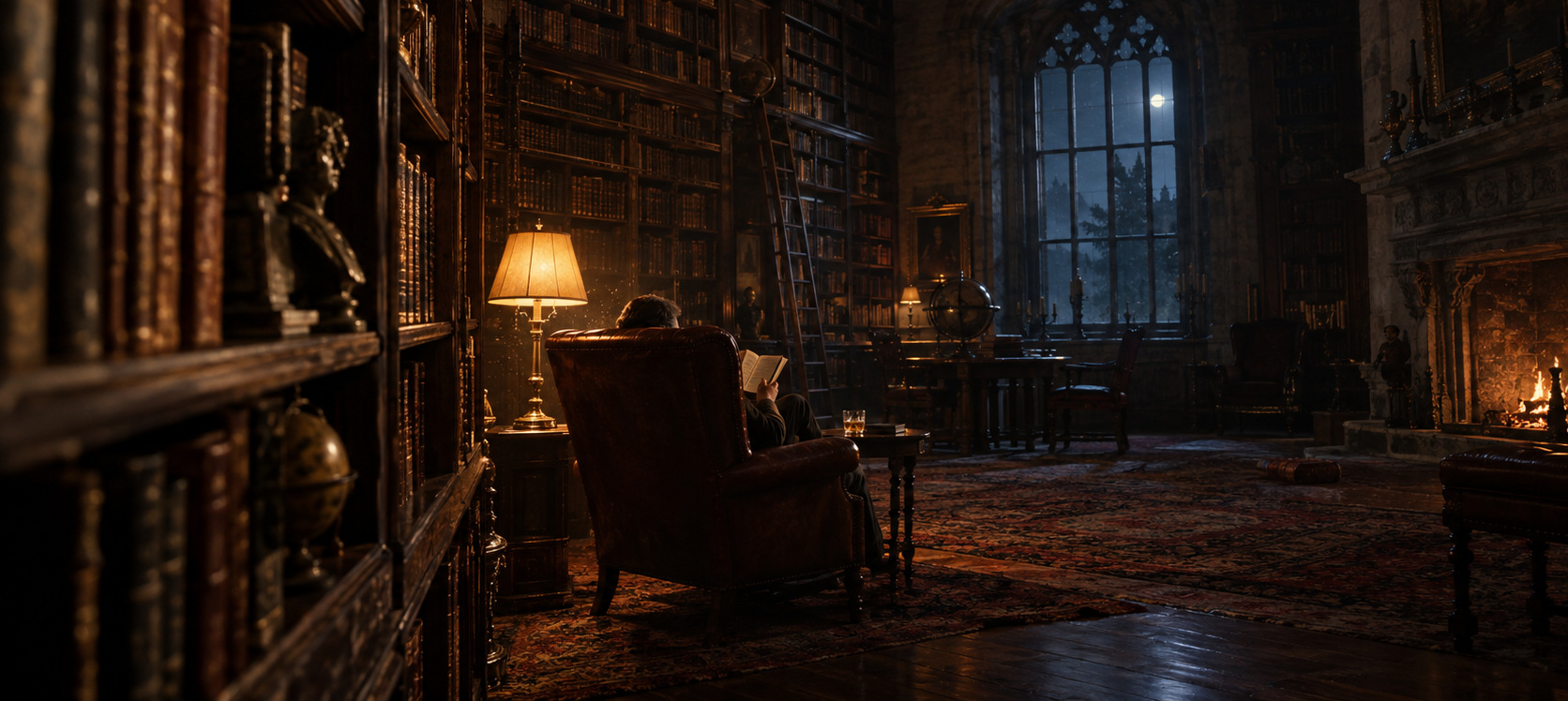 old library scene